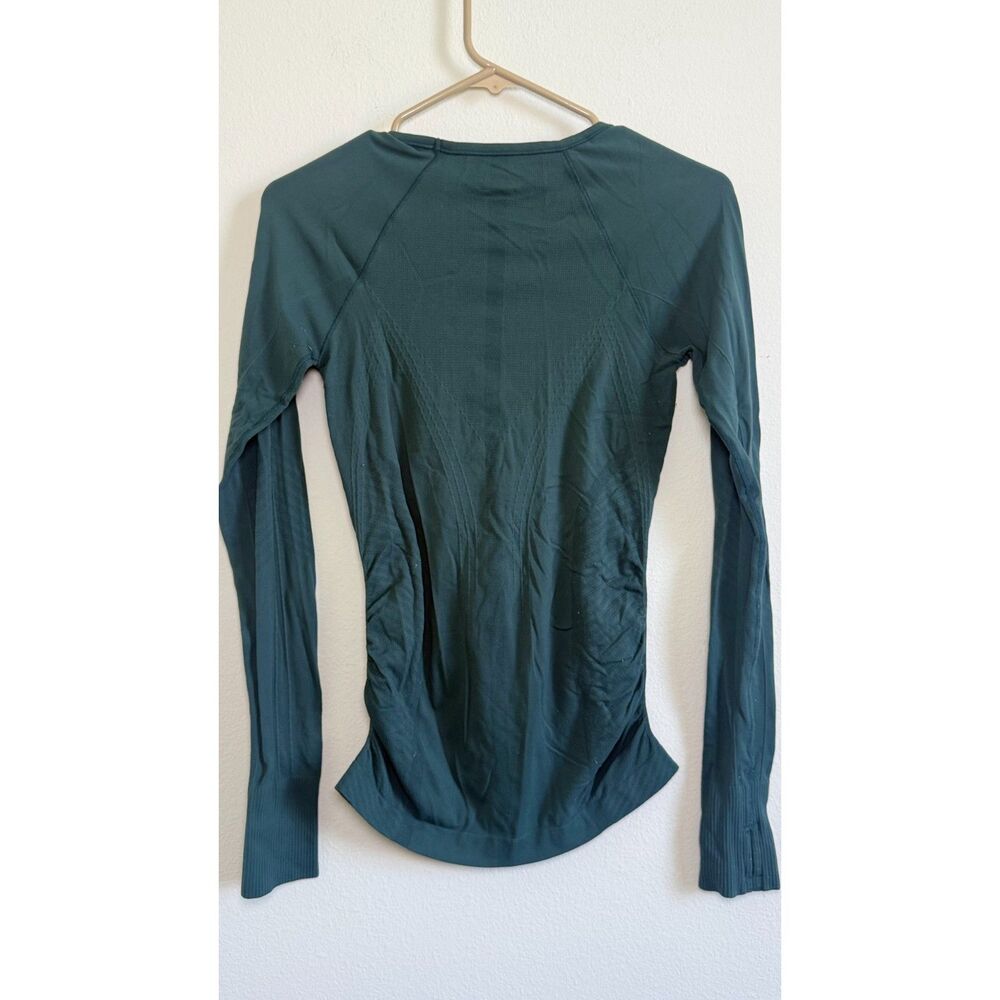 Athleta Women’s XS Seamless Long Sleeve Top Dark Teal Green Running Workout
